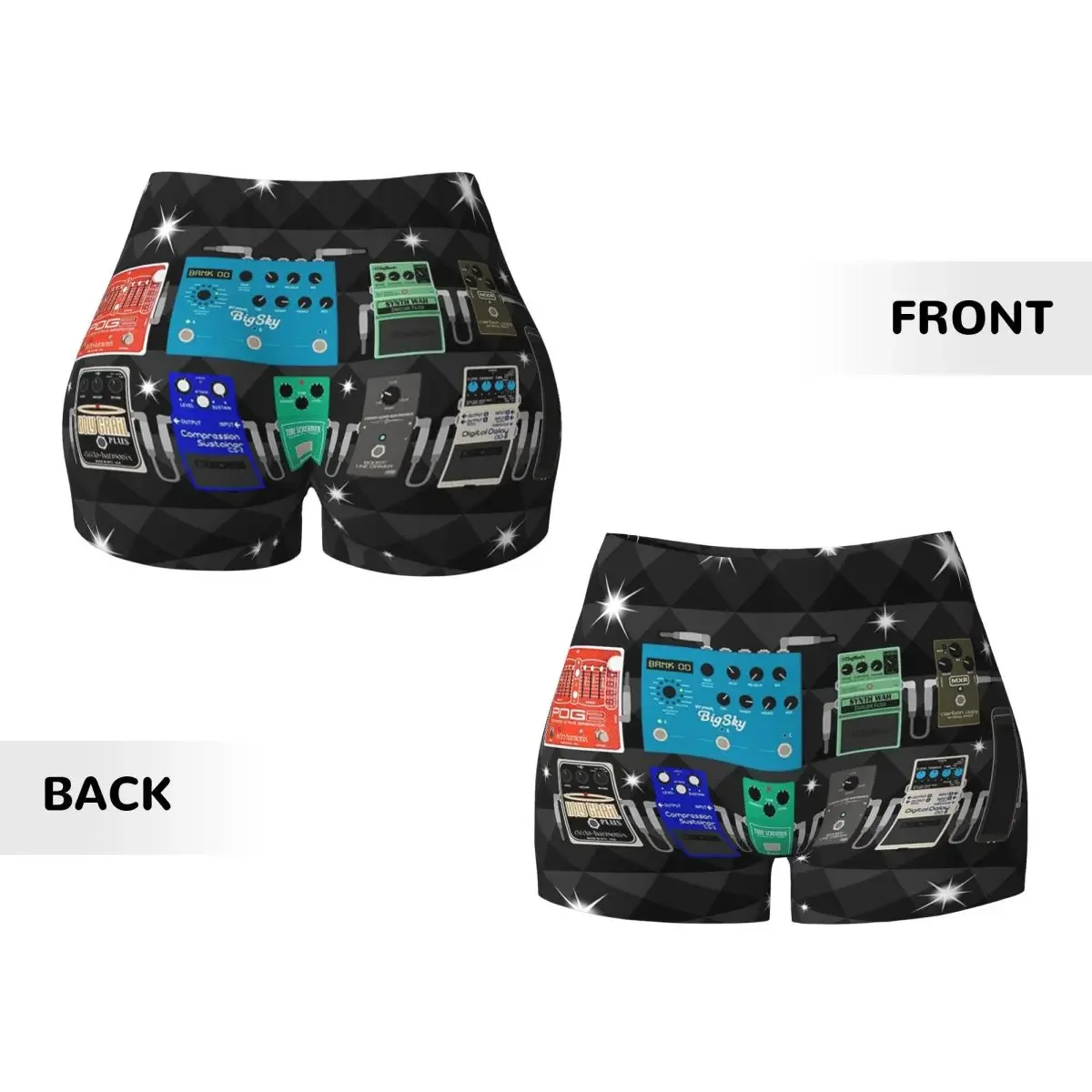 Custom Pedalboard Of The Starz Yoga Shorts Women Gym Workout Running Athletic Volleyball Biker Shorts
