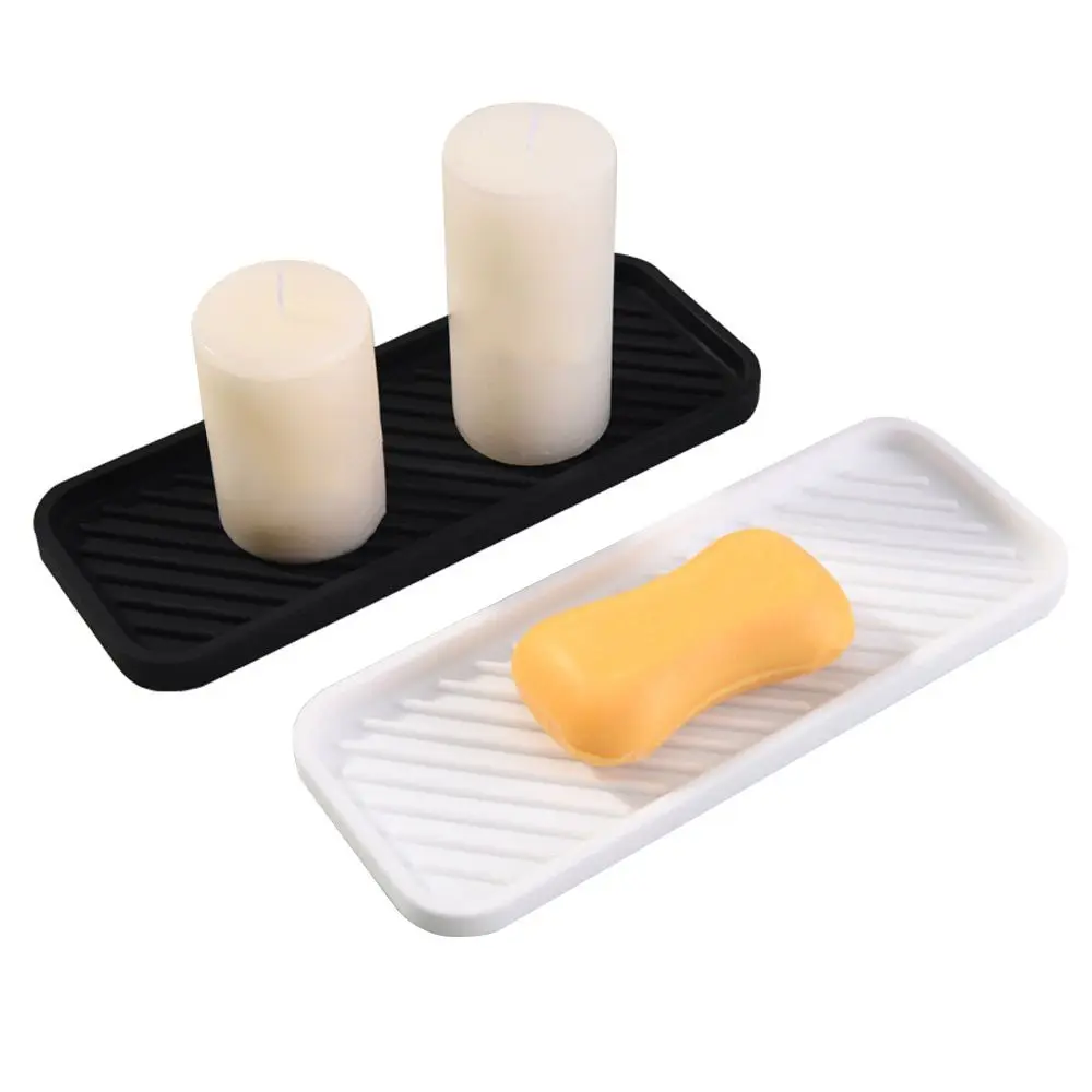 Silicone Brush Sponge Bottles Organizer Countertop Scrubber Sink Tray Soap Storage Holder Washstand Shelf Soap Dish