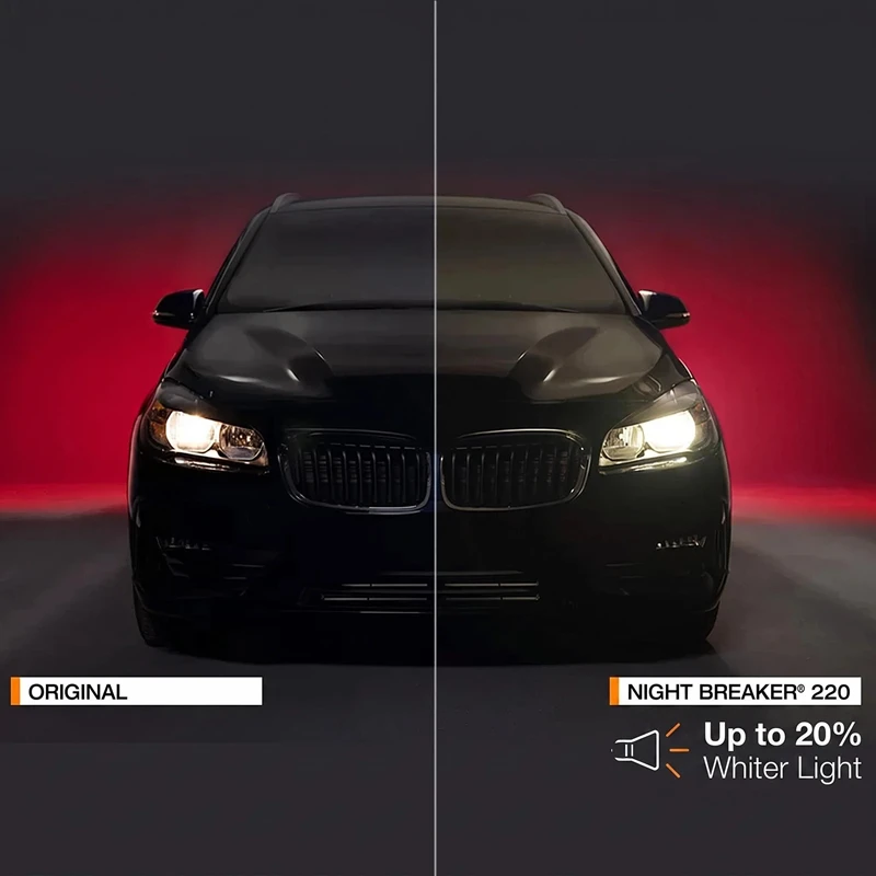 OSRAM Night Breaker 220 Car Lamps H4 H7 H11 Halogen Headlight +220% Power Bright +150m Long Beam Original Light 12V Germany, 2x