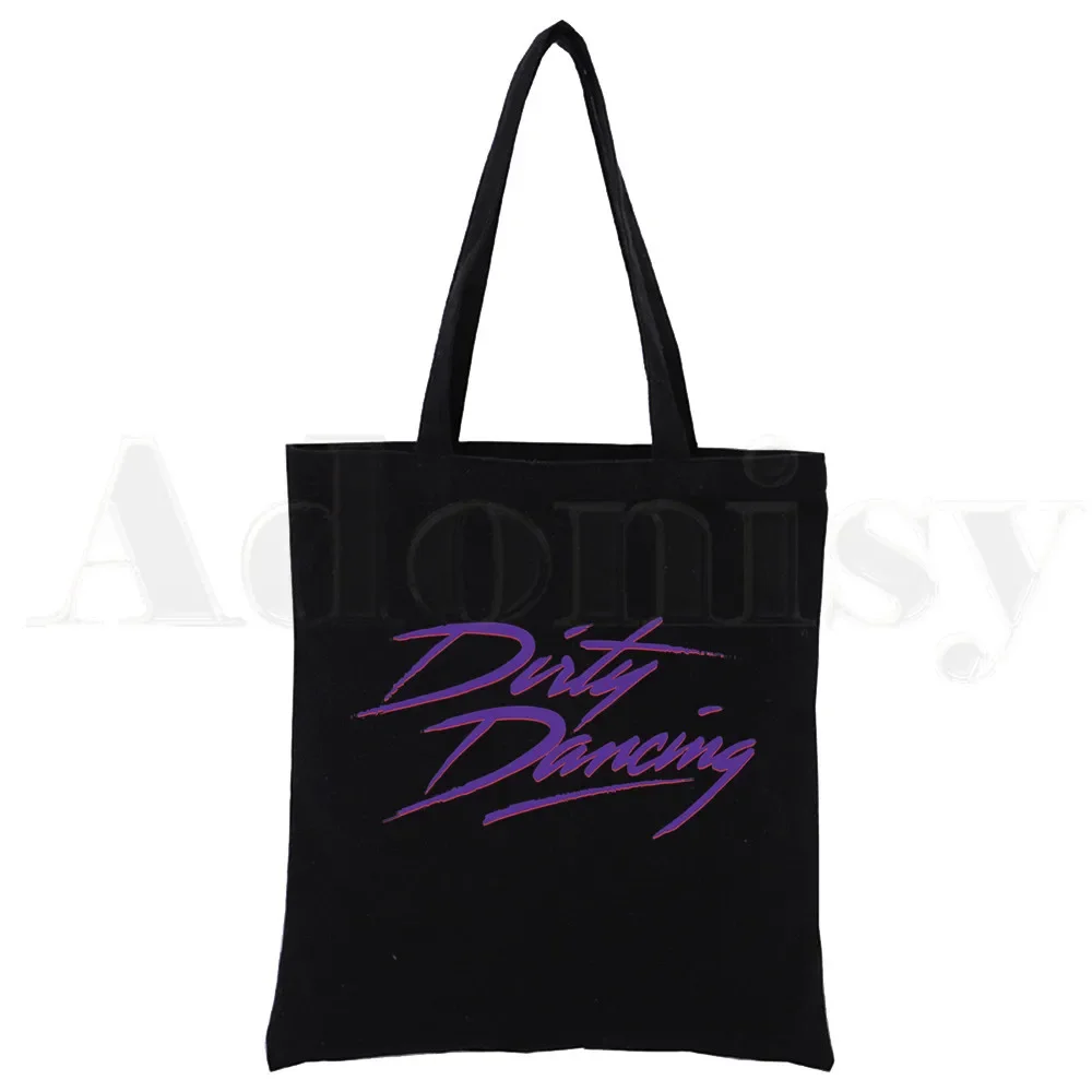 Dirty Dancing Harajuku Solid color Canvas Women's College Ulzzang Dirty Dance Black Large Capacity White Casual Shoulder Bags