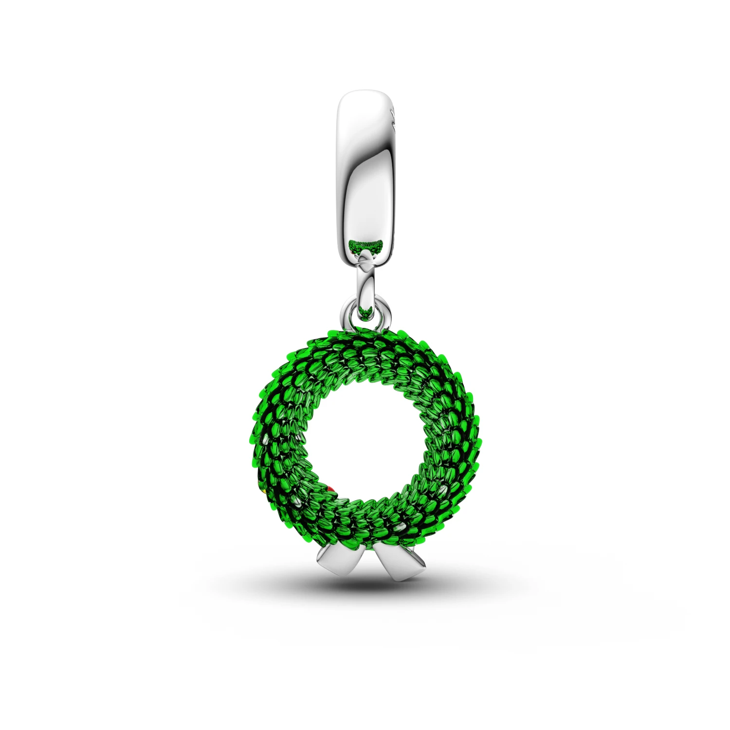 Manyilus Wreath Charm, 925 Sterling Silver Christmas Jewelry Pendant for DIY Original Bracelet, Elegant Festive Welcome Gift - view 2