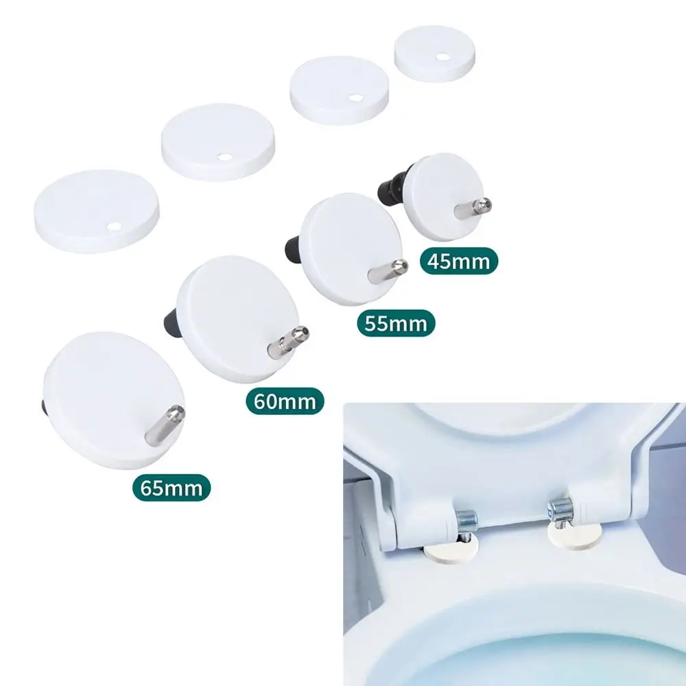 Replacement Toilet Bolt Caps 55/60/65mm PVC Toilet Hinge Cover Moisture Resistance Stainless Steel Decorative Screw Cap