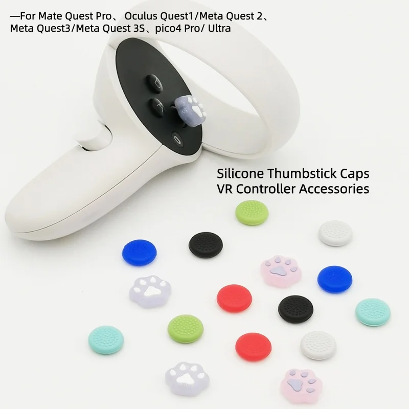 XR00 2pcs Soft Silicone Thumb Grip Cover Cap for Meta Quest3 for Oculus Quest 2 for Pico4 VR Accessories Meta Quest 3S