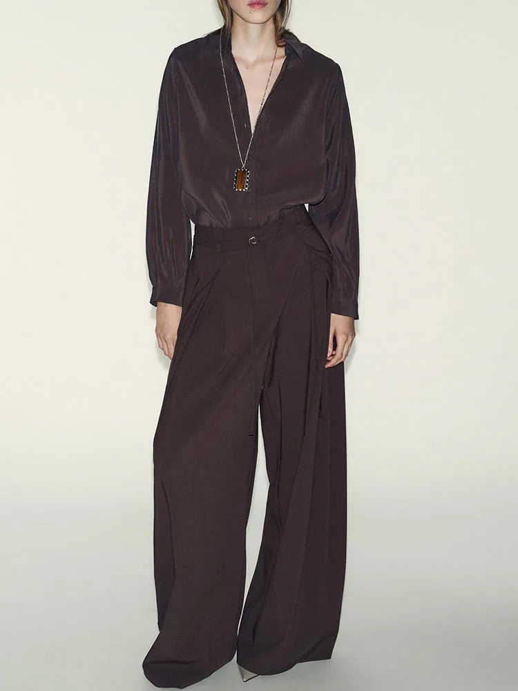 بنطال فضفاض بطيات عالية الخصر من Sweet Faionable مع حزام رفيع للنساء وصل حديثًا بنطلون شتوي إلي كاريزمياتيك #1