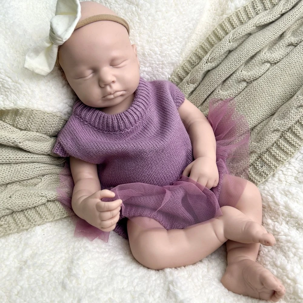 ウェイト付き20インチ女の子/男の子ルルソフトウォッシャブルシリコンリボーンドール、コレクター/アーティストへのギフトに最適な高シミュレーションブランクドール
