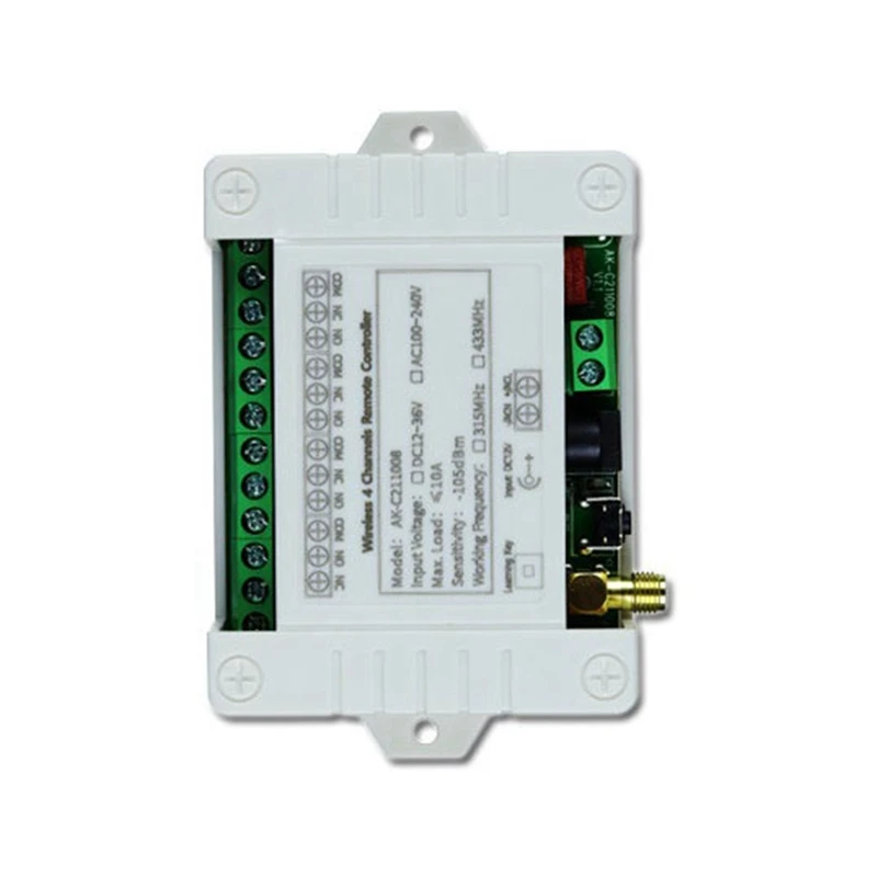 รีโมตไร้สาย DC12V 24V 36V 4CH สวิตช์ไฟ LED เอาต์พุต433MHz
