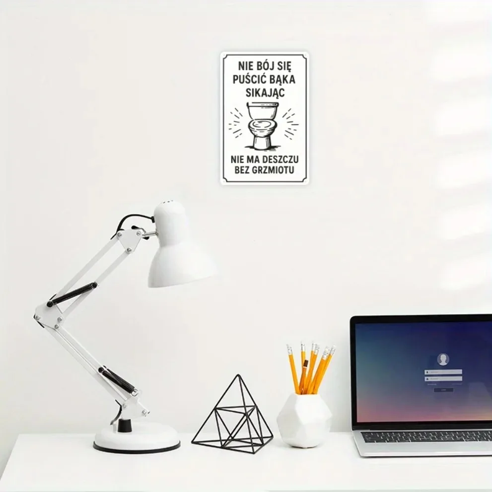 علامة حمام معدنية عتيقة قابلة لإعادة الاستخدام لتزيين الحائط ديكور منزلي مضحك ريفي #5