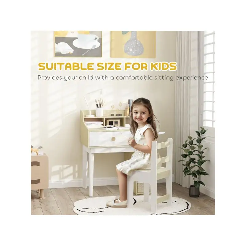 Kids Desk Chair Set - Adjustable Study Furniture for Children - Perfect for Homework, Reading, and Creative Activities