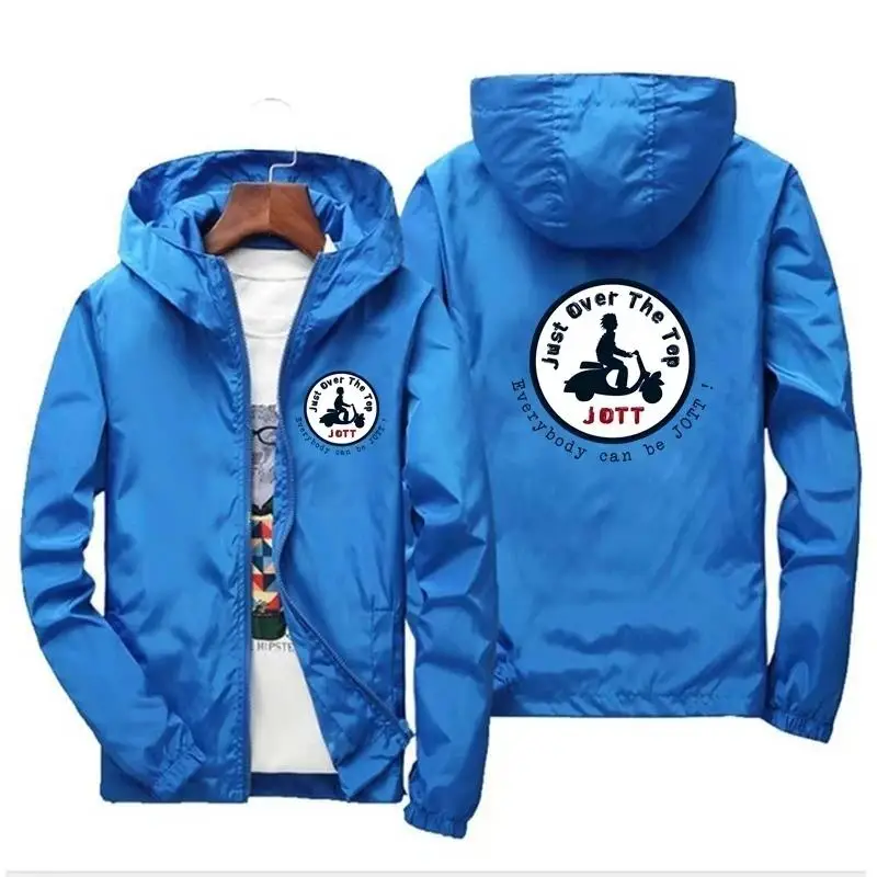 Men\'s spring and autumn new JOTT print fashion casual zipper jacket with hooded quality windproof waterproof coat