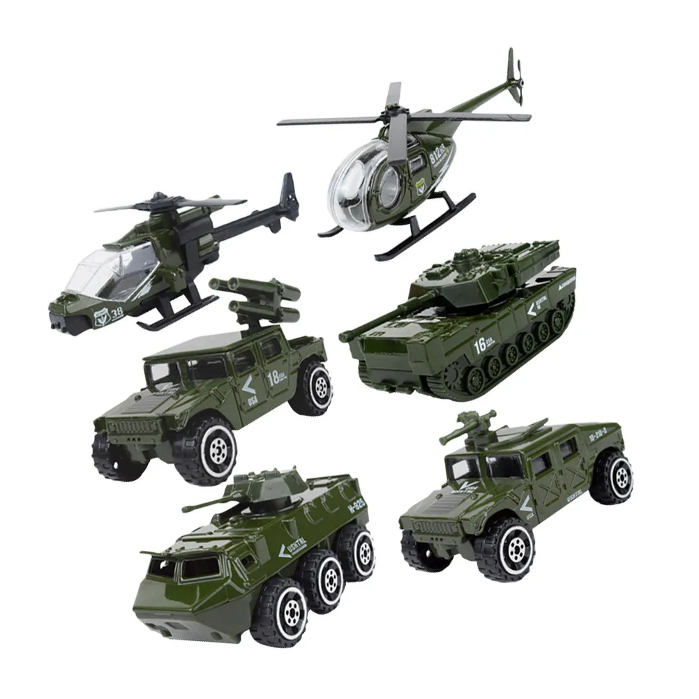 

6Pcs Military Alloy Sliding Car Set High Simulation 1:87 Diecast Mini Armored Vehicle Collection Decoration Sliding Car Model