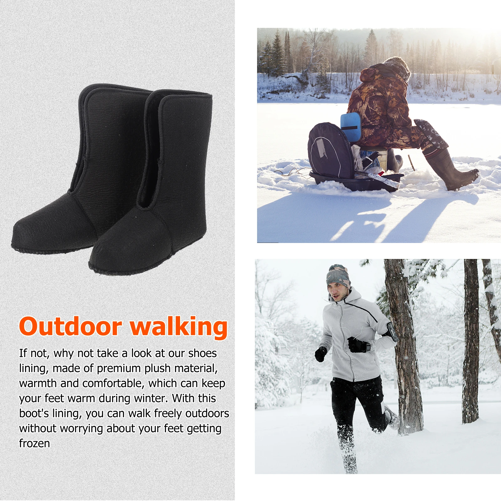 

Boot Lining Warm Fishing Boots Mens Winter Insulated Liners Bushing Shoes
