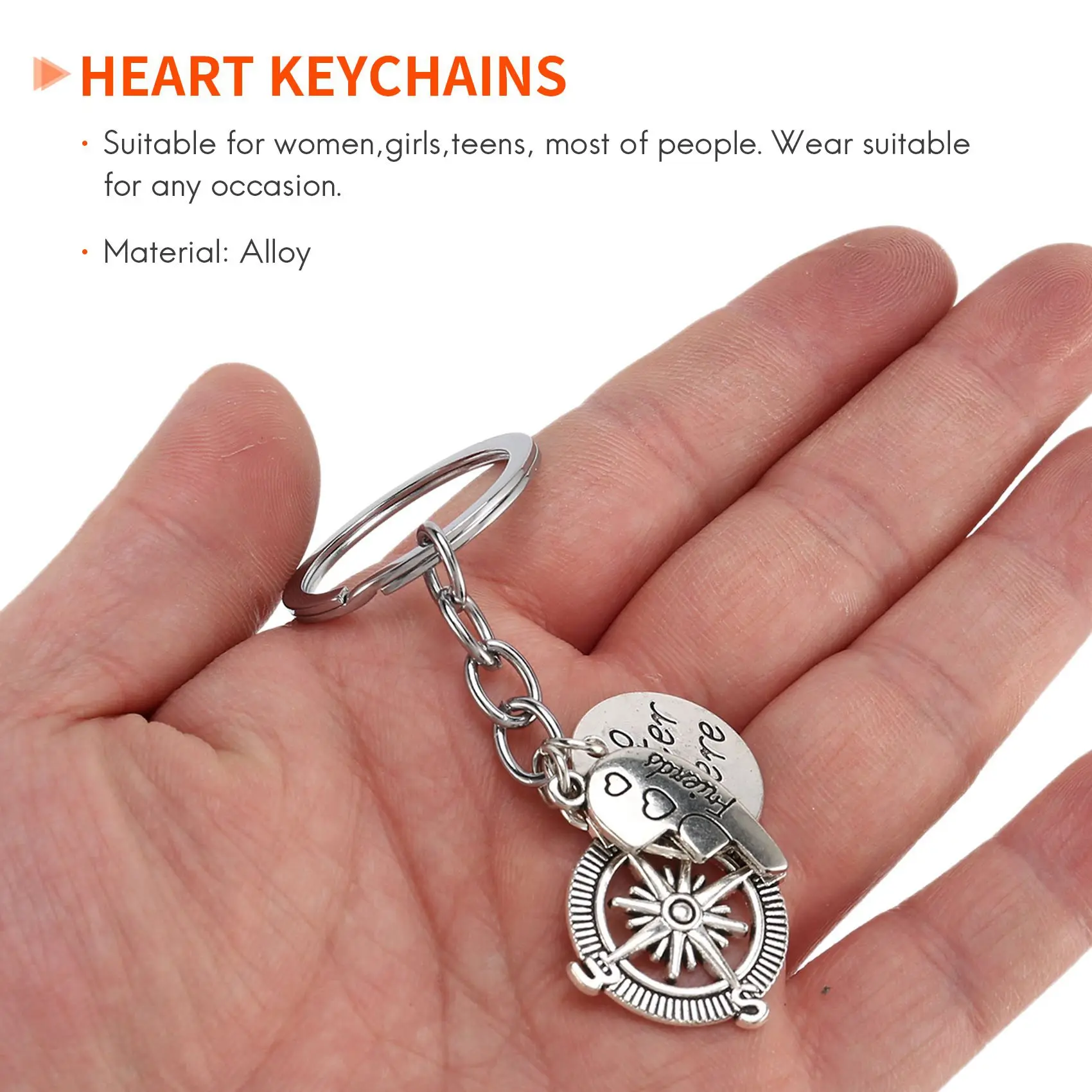 BBF أفضل الأصدقاء سلاسل المفاتيح الصداقة الحب هدية Keyrings للنساء (2 قطعة)