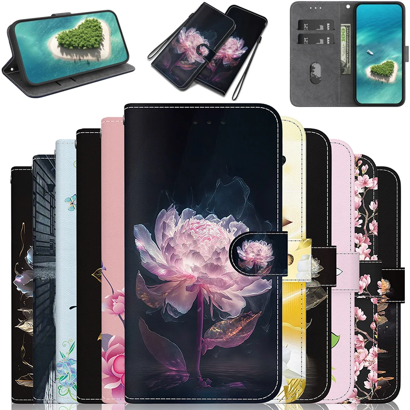 Stand Flip Wallet Case For Huawei P Smart Z  P Smart 2019 2020 2021 Enjoy 50z 10s 9S 9 Plus 7S Flip Painted Pattern Wallet Case