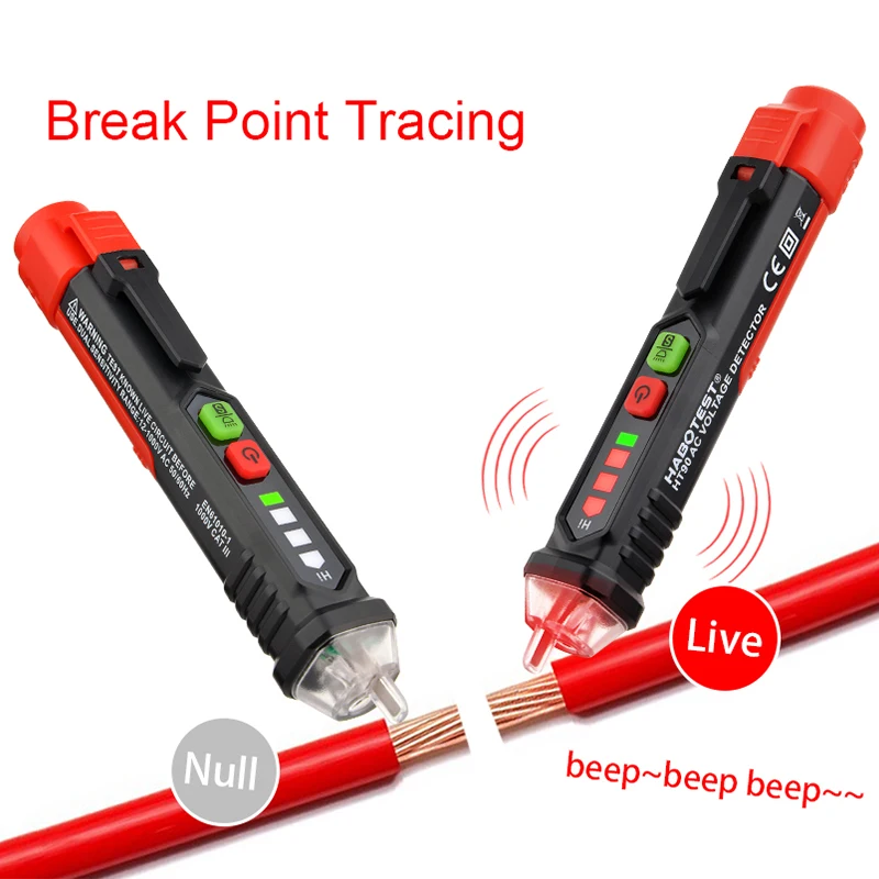 Non-contact ac Tensão Detector Medidor Smart Tester Pen 121000v Corrente Sensor Elétrico Teste Lápis Habotest-ht100