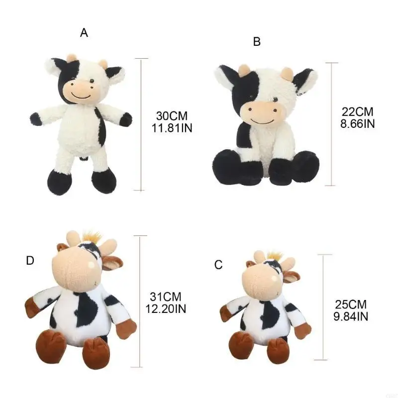 C63C بقرة محشو بالحيوان طفل أفخم لعبة محبوب لطيف زخارف هدية ناعمة