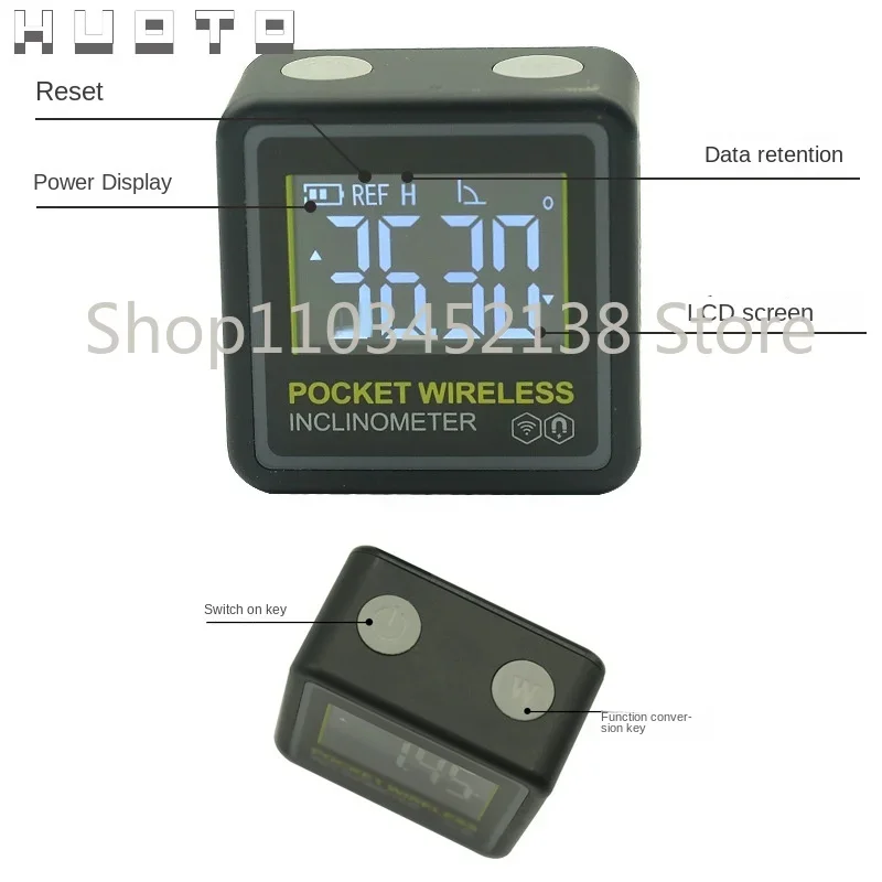 New Miniature Pocket Inclination Box Electronic Digital Display Bluetooth Inclinometer Angle Meter Declinometer