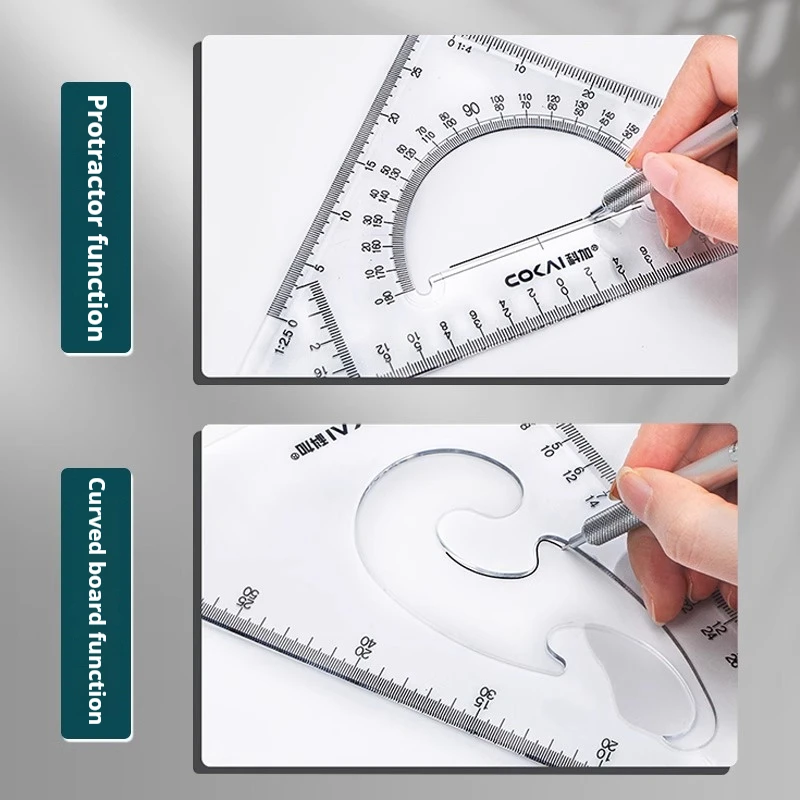 Triangle Rule 90 Degree Thickening Angle Rule Measurement Drawing Tool Multifunctional Drawing Ruler Office Learning Tools