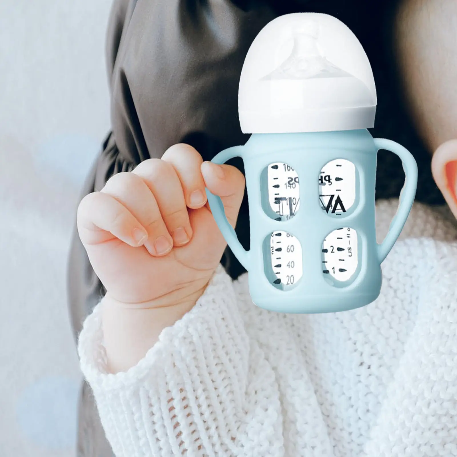 

2Pcs Anti-Fall Baby Bottle Sleeve Protective Cover Shockproof Lightweight Flexible Silicone Nursing Bottle Protector for Glass
