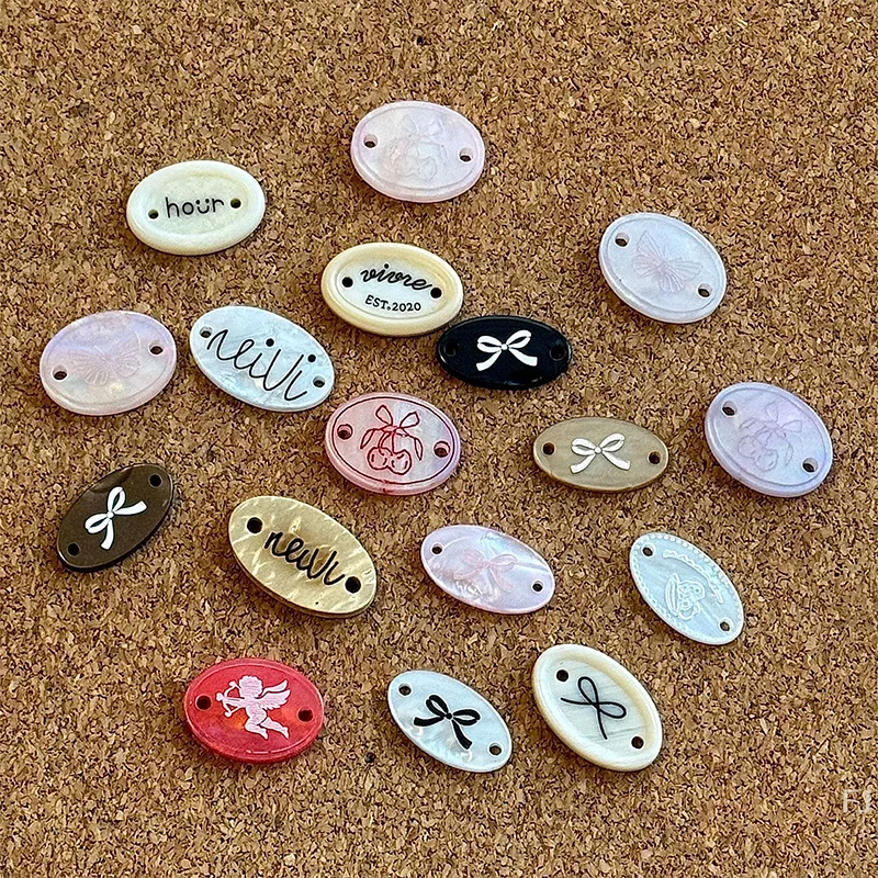 

[YU]Elliptical Tag Button Collection DIY Sewing Accories Handmade Jewelry Decorative Buttons Clothing Jewelry Accessories