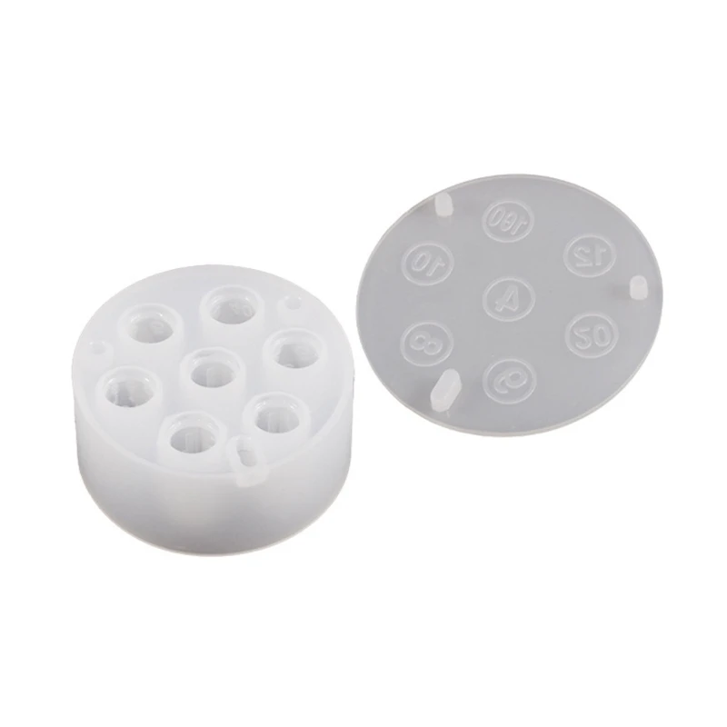 7 Hole Head Dices Mold Dices Storgae Box Silicone Molds DIY Crystal Epoxy Resin Mold Digital Game Easy to Release