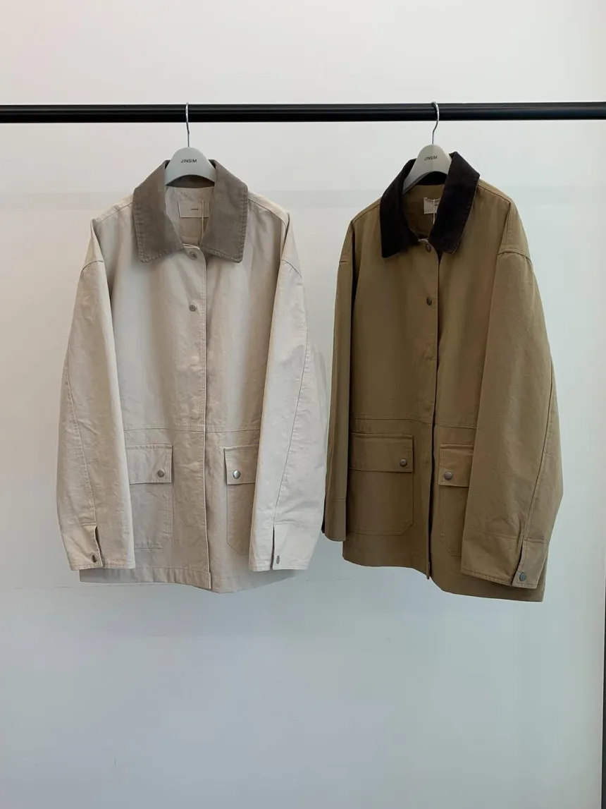 

2Colors England Style Khaki Women's Coat Loose Color Patchwork Long Sleeve Female Jackets 2025 Autumn Lady Outwear Tops (JL5200