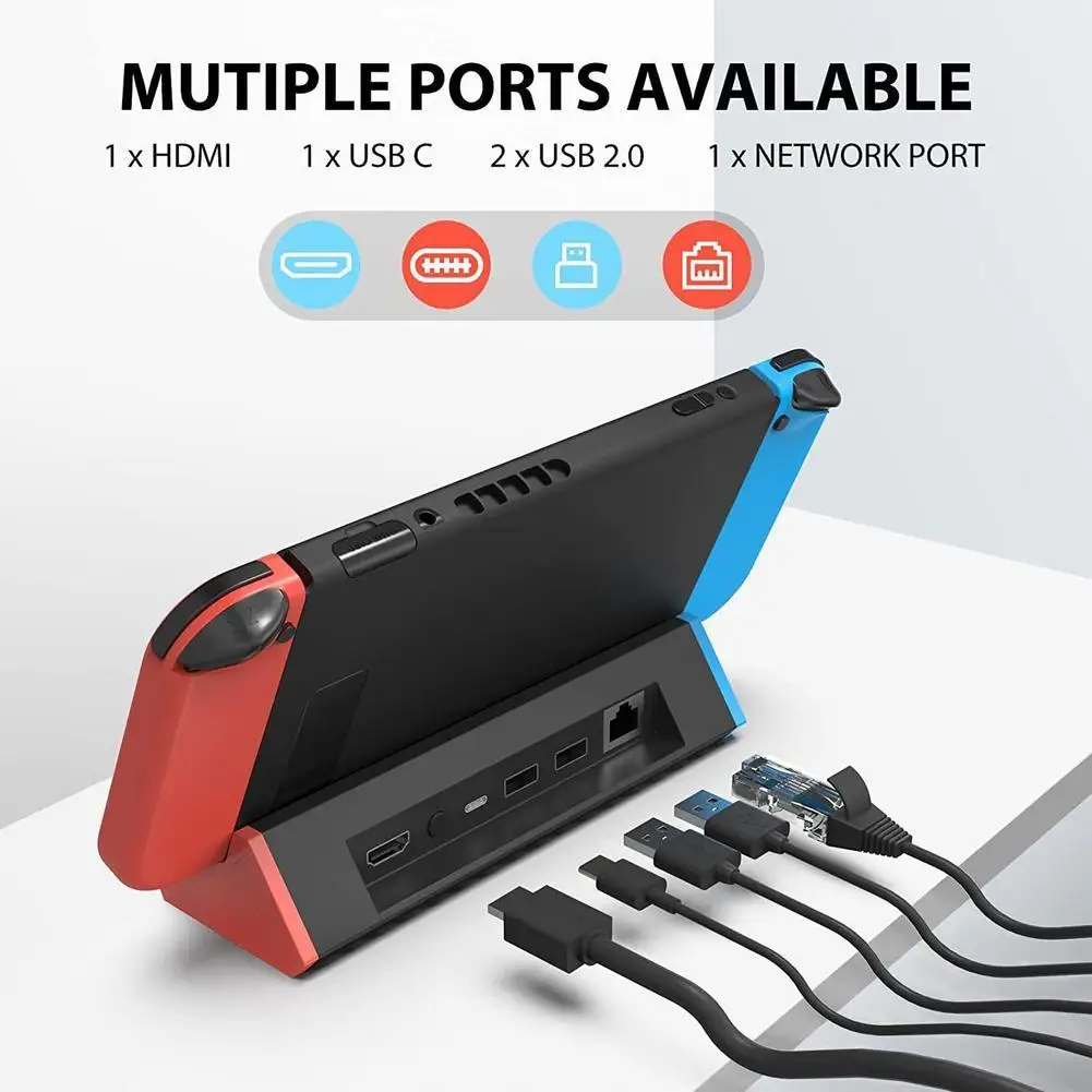 

TV Dock Station for Nintendo Switch2 Docking Station Adapter USB 3.0 HDMI2.0 4K@120Hz Gigabit Ethernet PD USB-C 100W Charging