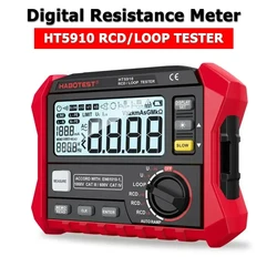 HT5910 Resistance Meter Leakage Switch Tester 4.7inch LCD Digital RCD/Loop Tester 1000 Data Storage Voltmeter Electrician Tester