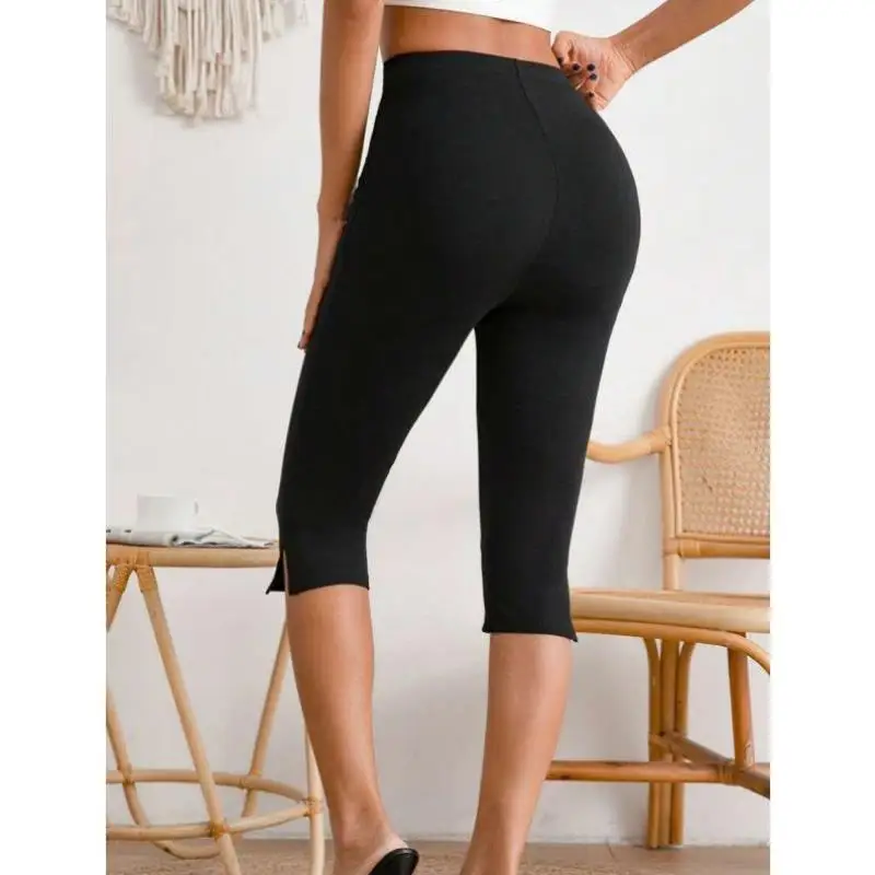 

M 907 Cross-Border New Sle Bots Slit Hem Seven-Foot Tight Pants Retro Ciwalk Nine-Piece Pants Elastic Micro Elastic