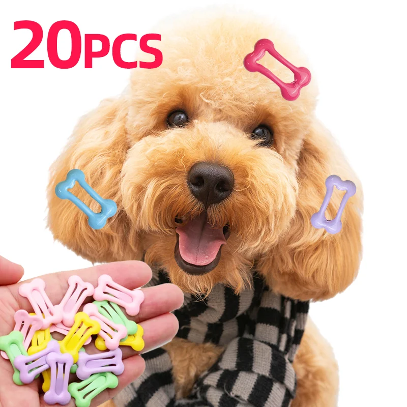 

Cartoon Design Pet Grooming Bows Cute Bone Shaped Dog Hair Clips Candy Multicolor Pet Hairpins Mini Creative Metal Snap Barrette