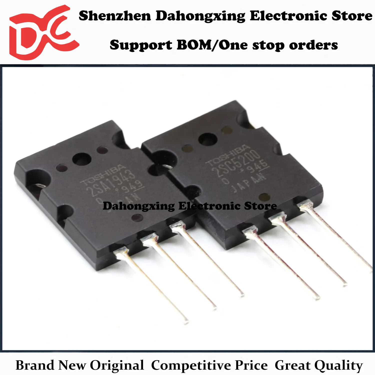 

New Original 5Pairs 2SA1943 A1943 + 2SC5200 C5200 TO-264 Audio Amplifier Transistor Electronic Components Great Quality