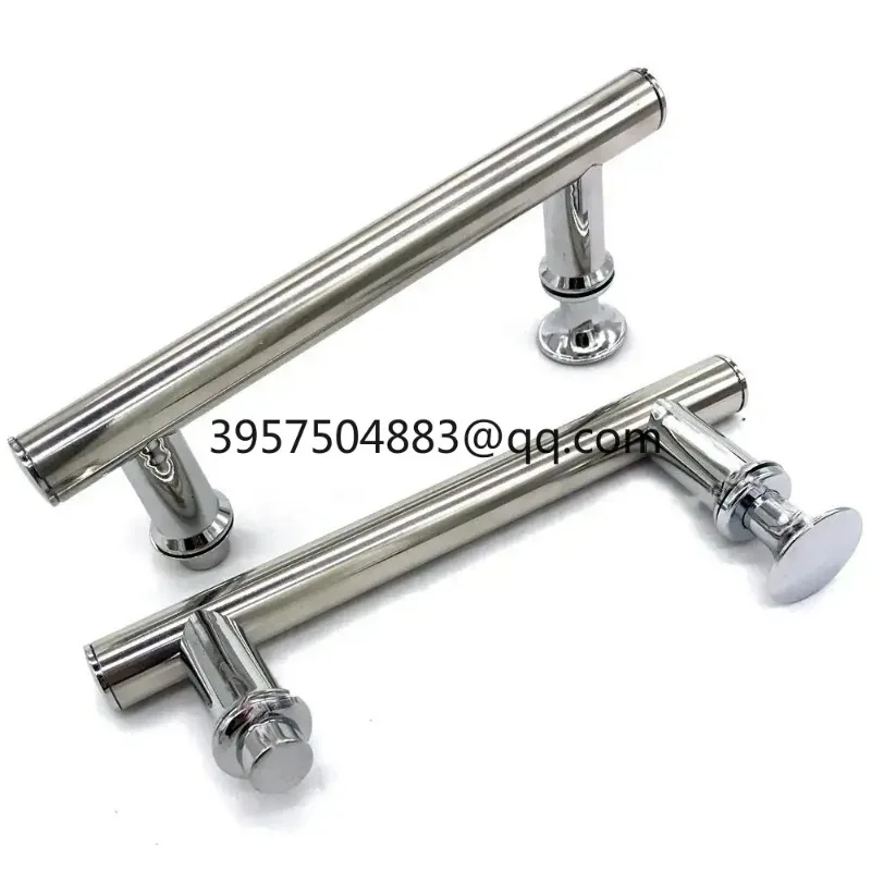 2 Stainless Steel Brushed Sliding Knob Door Handles For Furniture Interior Shower Cabin Accessories Hardware