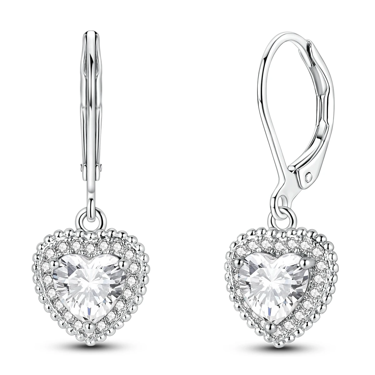 

Pendant Earring For Woman 925 Sterling Silver Sparkling Love D-shaped Buckle Party Anniversary Jewelry