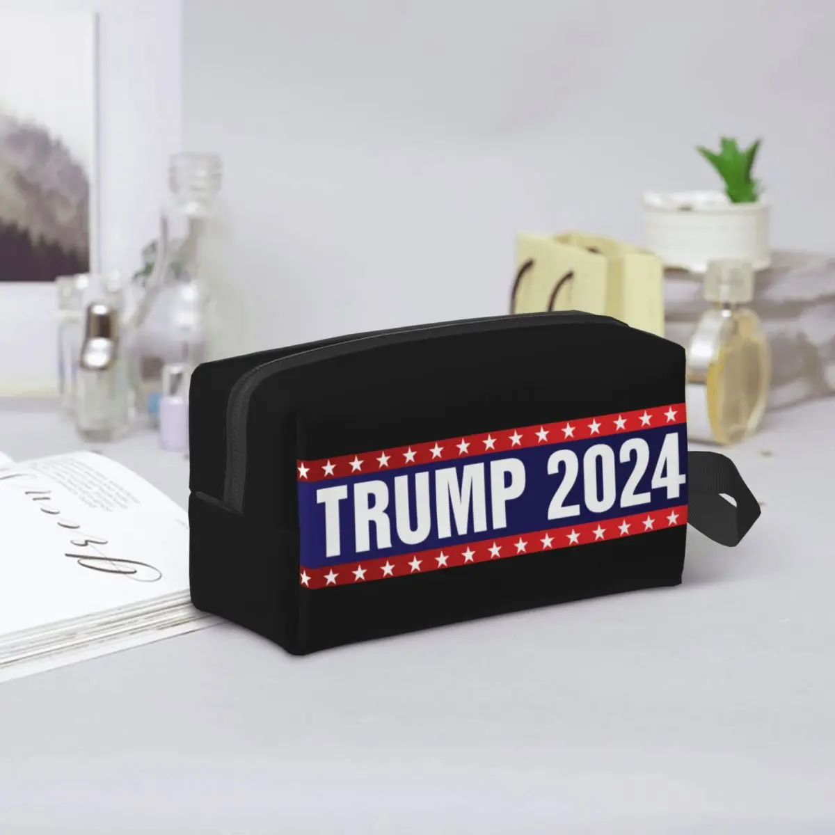 Custom Trump 2024 borsa cosmetica da viaggio donna America US Toiletry Makeup Organizer Ladies Beauty Storage Dopp Kit