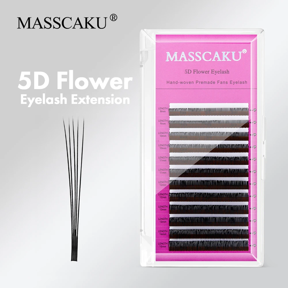 

New Arrival 5D Flowering Fairy False Eyelashes 8-15mm Mix Length Softer Faux Mink Premade Spikes Eyelash Extensions by MASSCAKU
