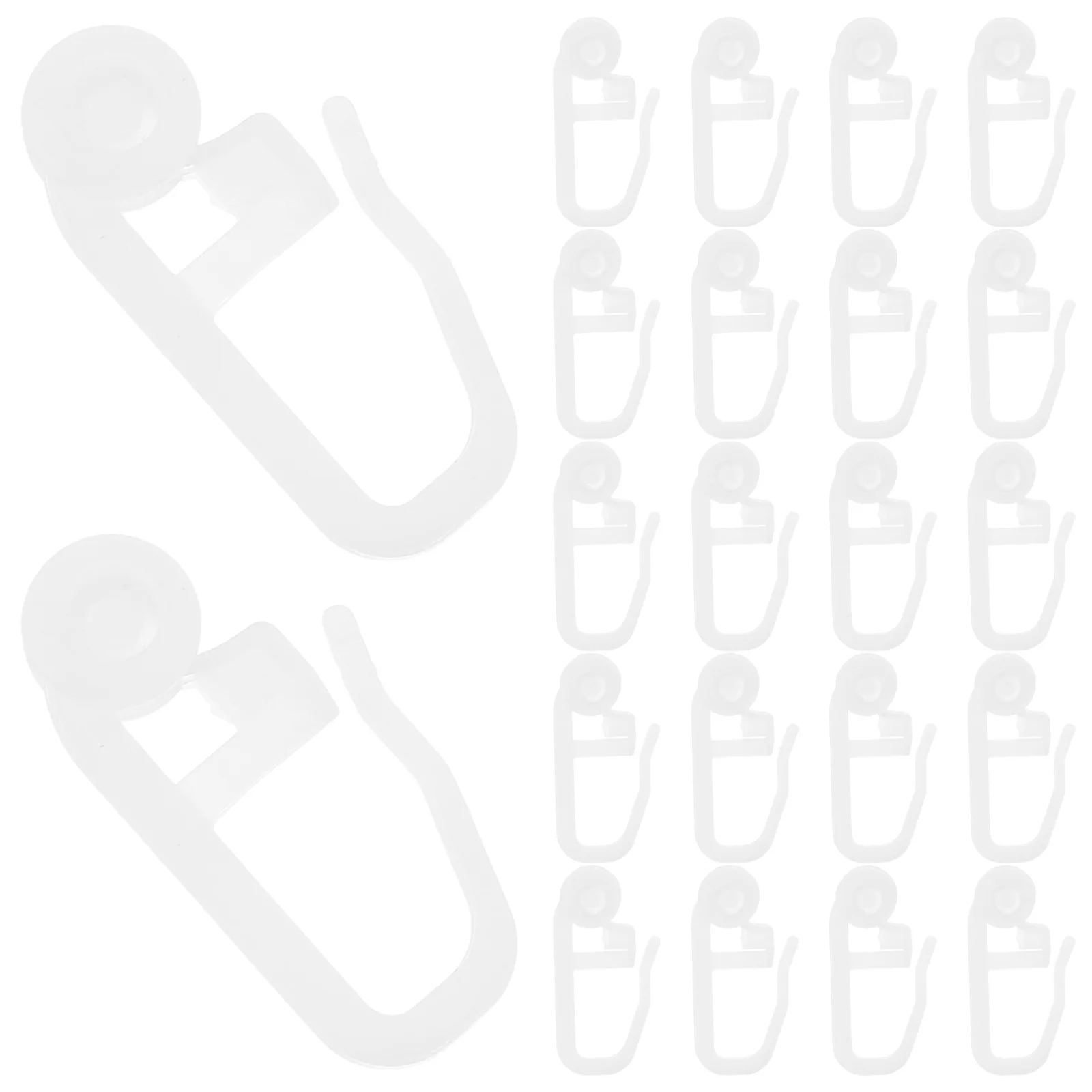 

50Pcs Universal Curtain Roller Easy Installation Smooth Movement Heavy Duty Curtains Plastic Hooks White