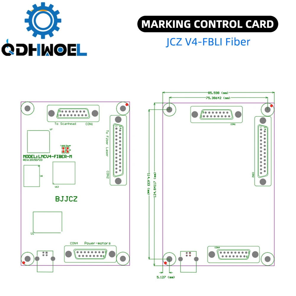 QDHWOEL BJJCZ Laser Controller Card JCZ Control Board LMCV4-FIBER-M FBLI-B-LV4 Ezcad for Fiber Marking Machine IPG Raycus MAX