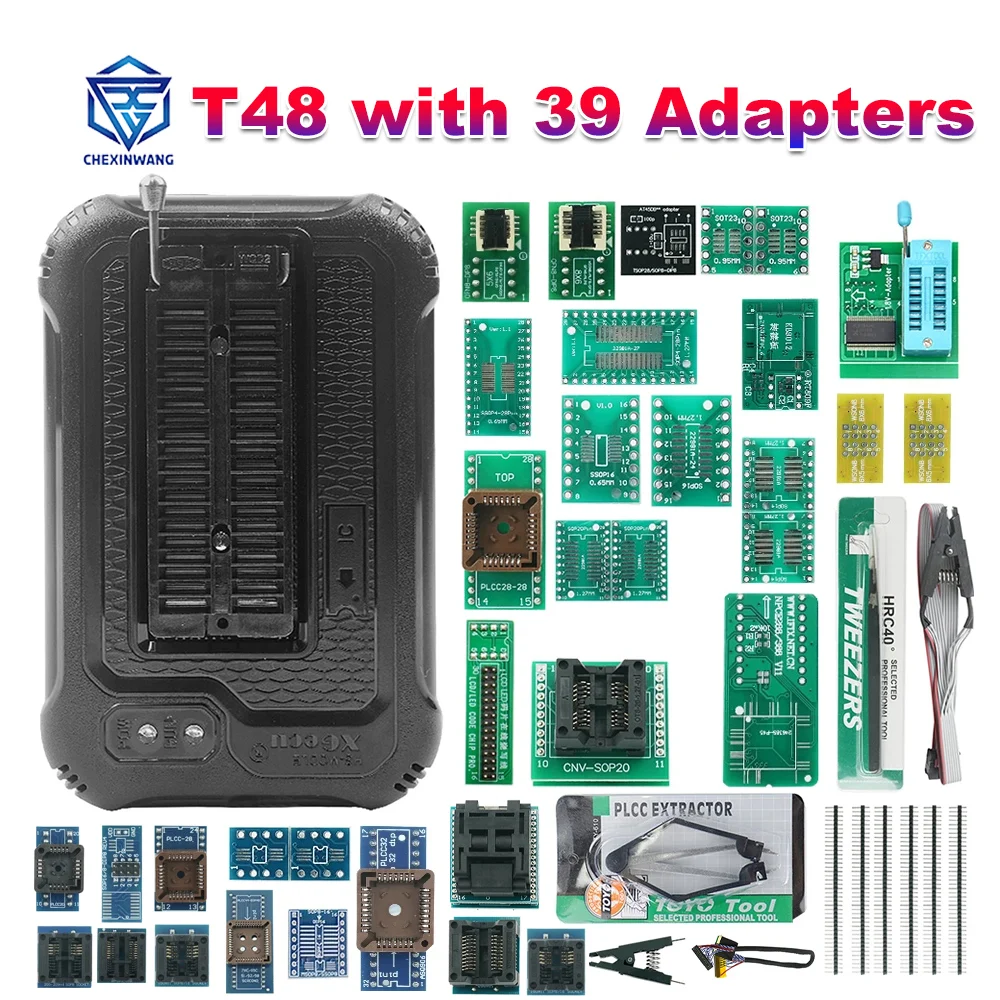 

XGecu T48 Programmer Support 31000+ ICs for EPROM/MCU/SPI/Nor/NAND Flash/EMMC/ IC TESTER/ TL866CS Updated TL866II 9/39 Adapters