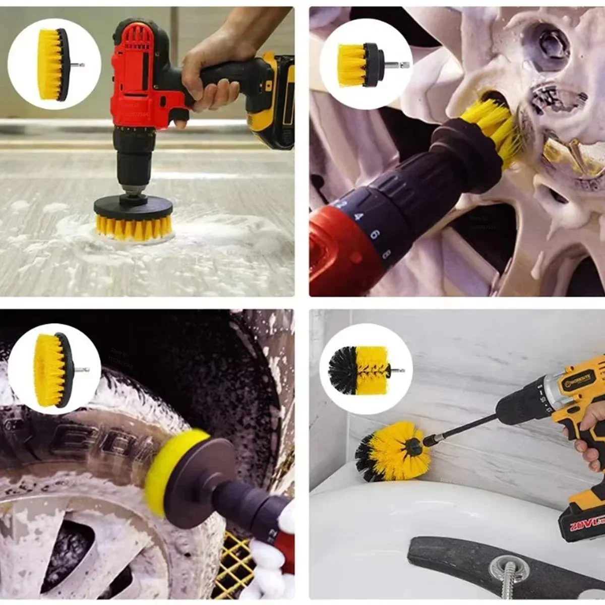 

36-Piece Drill Brush Attachment Tool Set , Multi-Surface Cleaning and Polishing Attachments for Floor, Wall & Auto