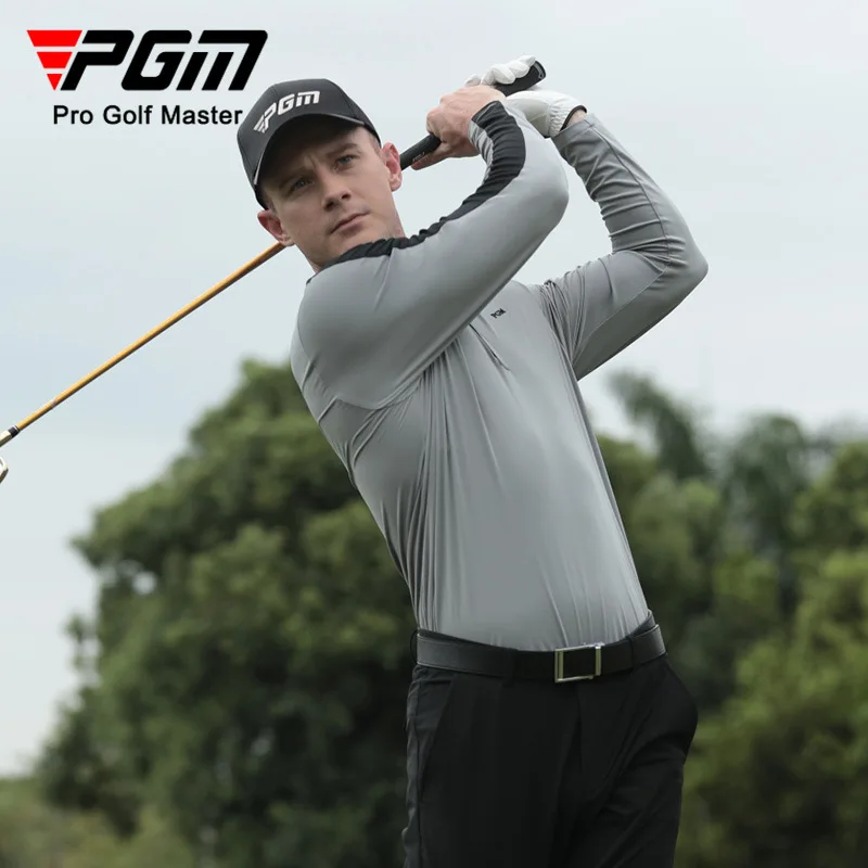 PGM Męskie koszulki golfowe Jesień i zima Sporty rekreacyjne Koszulki polo z długim rękawem Modne klapy Golf Wear Men YF648