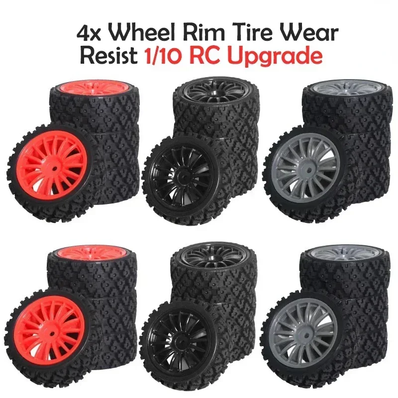 

4x68mm Wheel Rim Tire Wear Resist 1/10 RC Upgrade 1/10 RC Rally Car for XV01 XV02 Parts Model Buggy Accessories RC Hobby Car