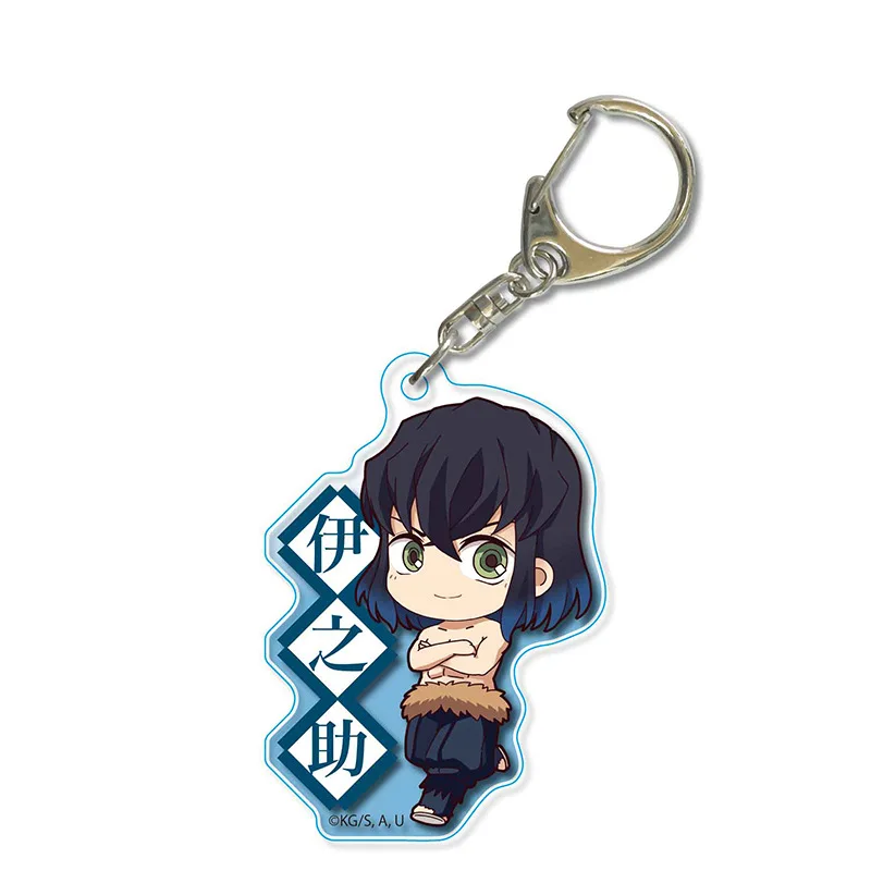 Anime Keyrings Hashibira Inosuke Tomioka Giyuu Kamado Nezuko Rengoku Kyoujurou Kochou Shinobu Acrylic Keychains Pendant Figure