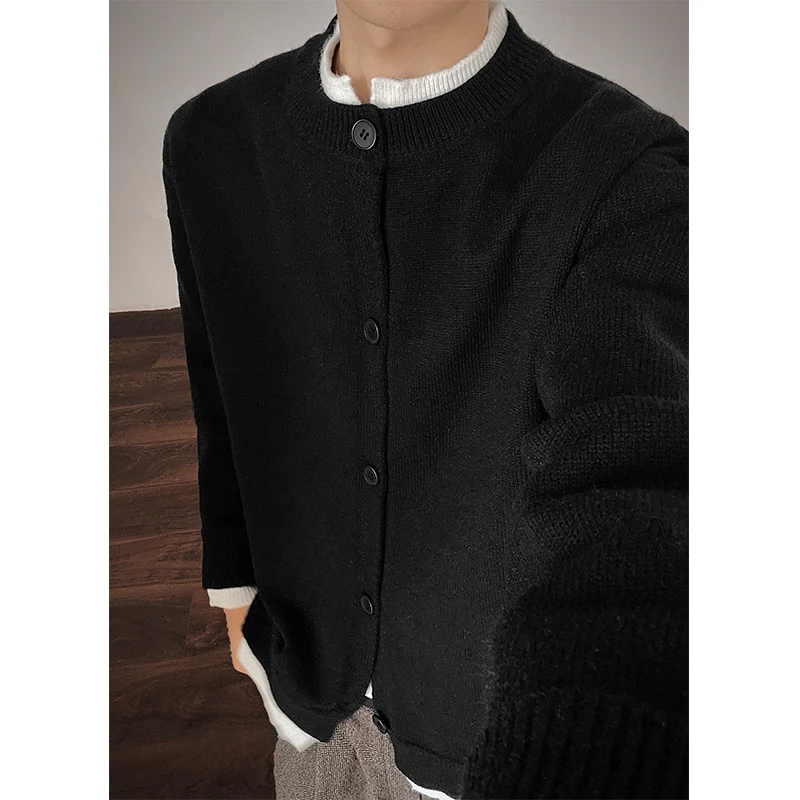 الشتاء سترة سترة الرجال الدافئة عادية محبوك سترة سترة الرجال الكورية فضفاضة طويلة الأكمام سترة رجالي البلوز الملابس