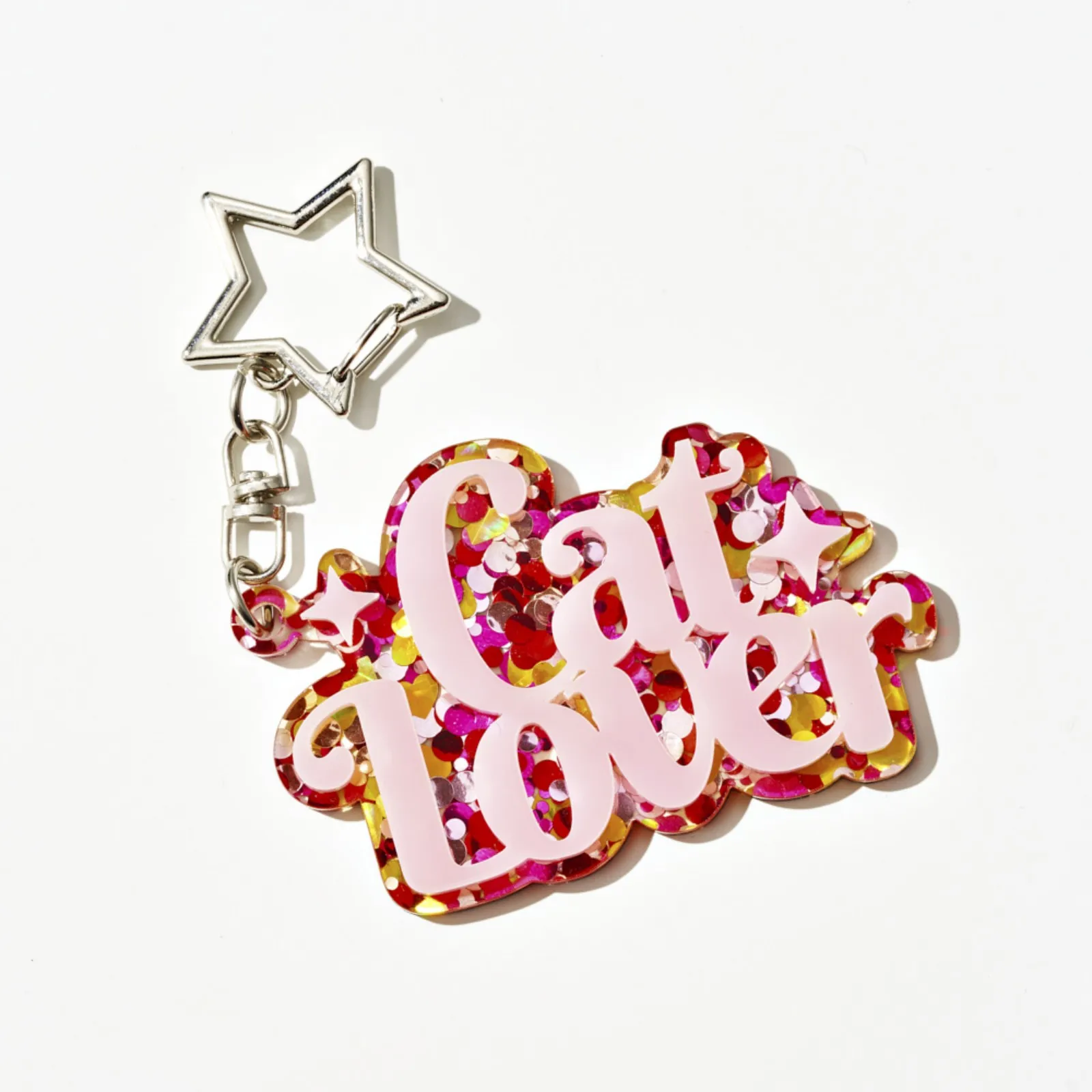Double Layer Acrylic Keychain for Women, Punk Charm