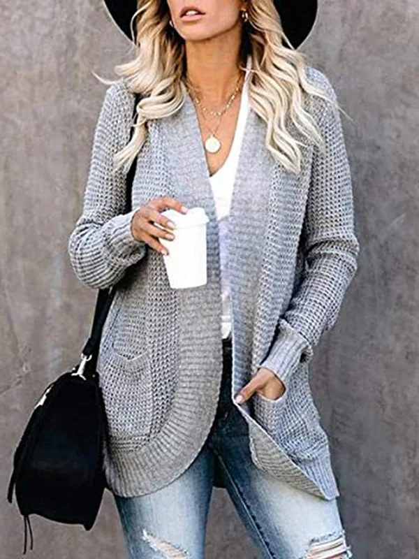 

New 2026 Women's Open Cardigan Loose Fit Asymmetrical Design Long Sve Cotton Blend Ciwalk Faion Autumn Winter Clothes