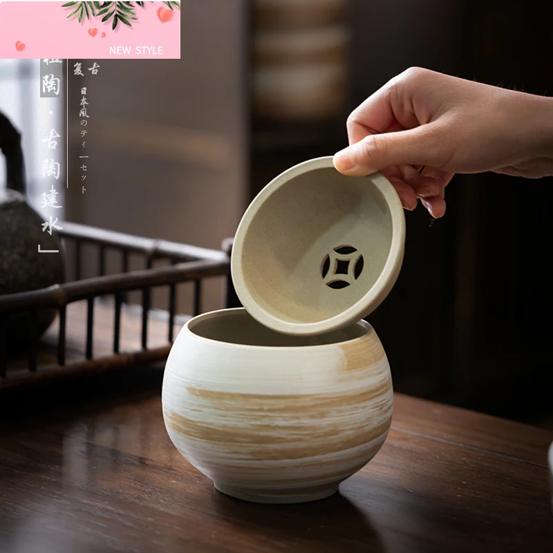 

Керамическая банка для чая Jianshui, выхлопная банка для чая, бытовая керамика с крышкой, японский стиль, стираная кисть для письма в стиле ретро
