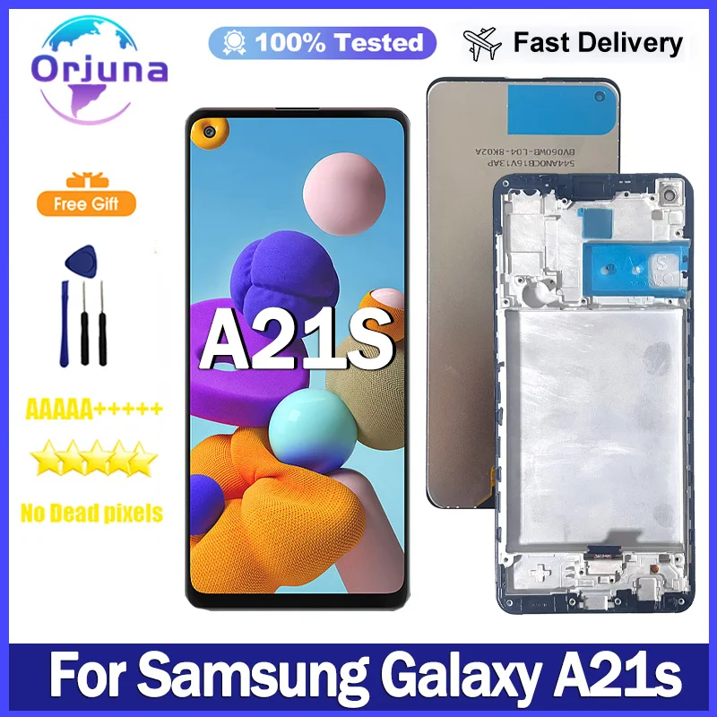 Nueva pantalla 100% probada para Samsung Galaxy A21s pantalla LCD MONTAJE DE digitalizador con pantalla táctil para Samsung A21s SM-A217F pantalla LCD