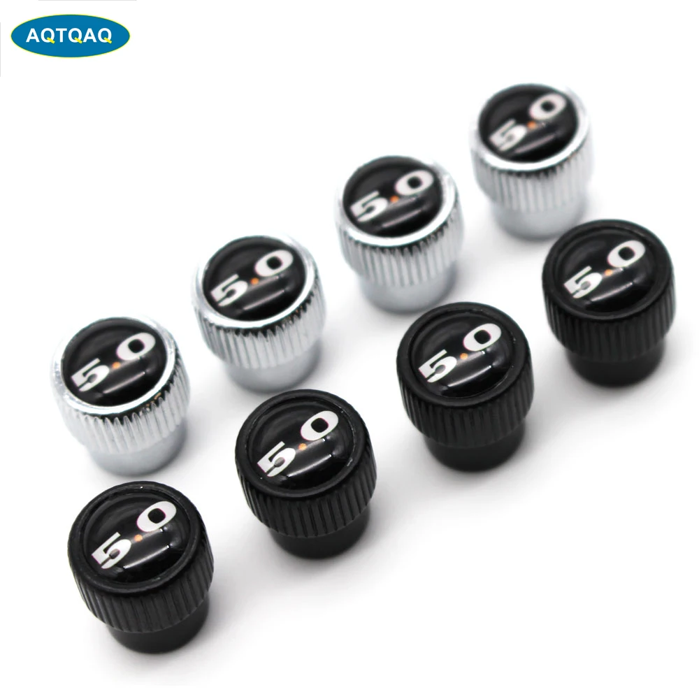 

4 Pcs/Set Zinc Alloy 5.0 Style Tire Valve Stem Cap Tire Wheel Stem Air Valve Caps for Auto Cars