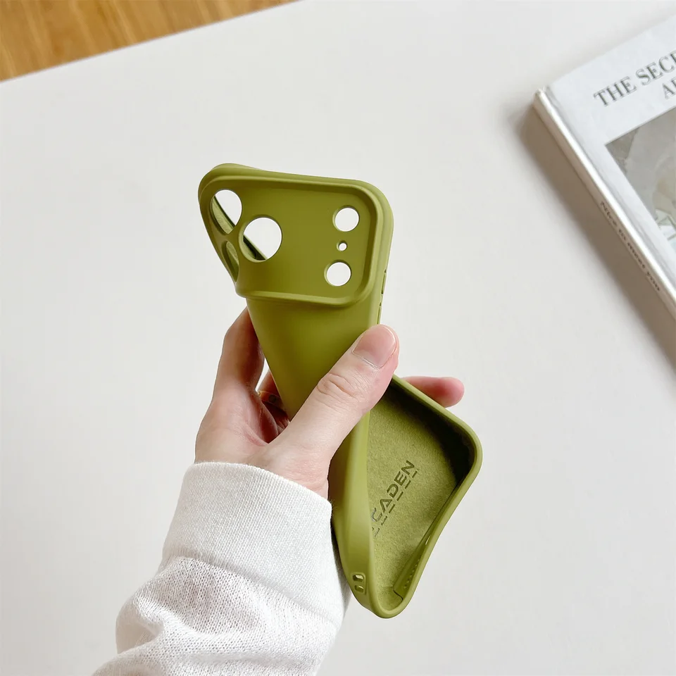Funda tipo bumper a prueba de golpes para iPhone 17 Air, nueva para iPhone 17 Pro Max, para Apple iPhone 17 Pro, amarilla, silicona líquida de goma 5