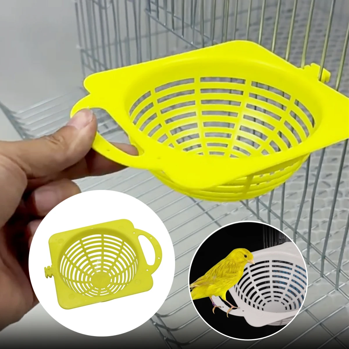 Lavabo para Nido de Pájaro, transpirable, duradero, loro canario, hebilla para pájaros pequeños, soporte para Nido para incubar, soporte para palo, accesorios para jaulas de pájaros, 1 ud.