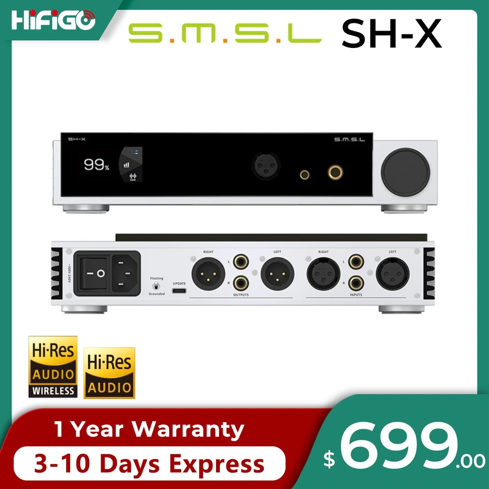Smsl SH-Xハイ出力パワーヘッドフォンアンプ、3ゲイン調整プリアンプ